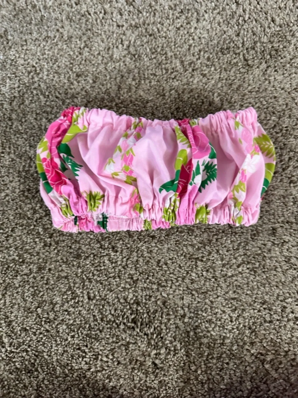 Pink Floral Two-Piece Ruffle Skirt Set